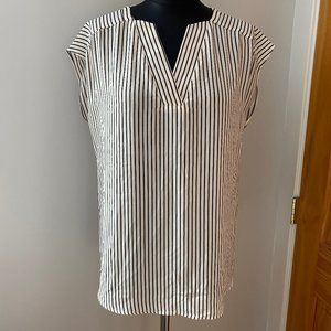White with black stripe blouse